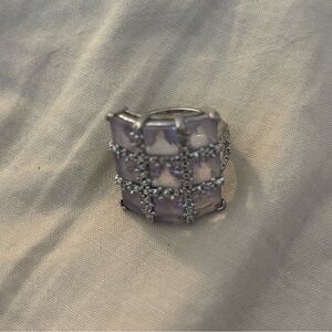 Elegant Silver and Purple Women's Ring